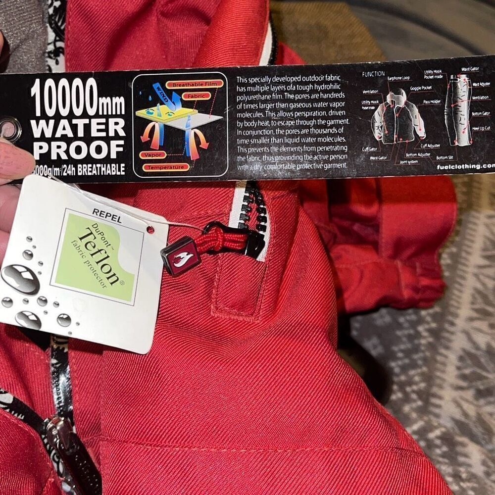Red Fuel Brand Jacket Nwt 10000mm Waterproof 5000 G/M 24h Breathable Coat